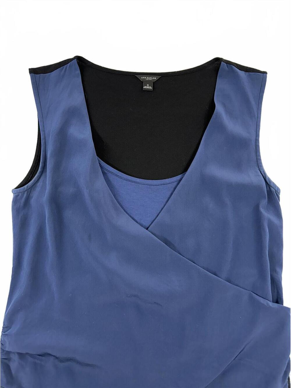 Ann Taylor Navy Blue Layered Sleeveless Top - Picture 4 of 8